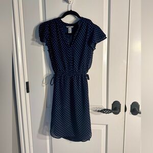 H&M Navy Dress with White Polka Dots